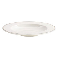 Глибока тарілка 26 см чорно-бежева смужка "Forte lino"